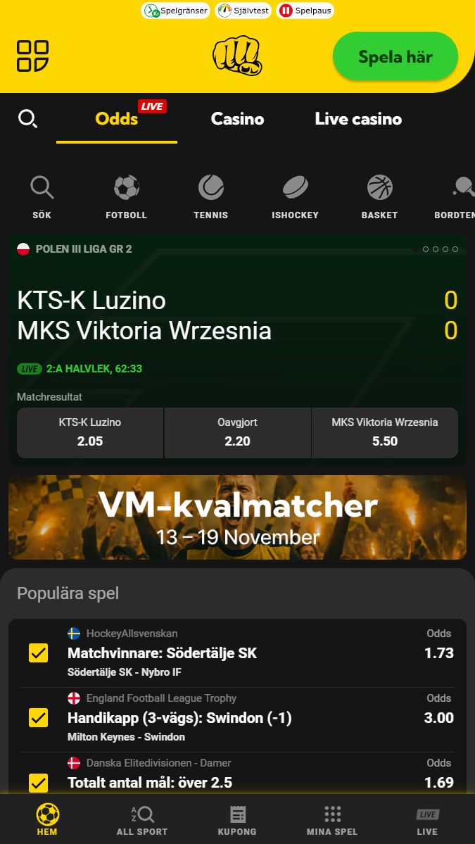 Sportspel online hos Bethard