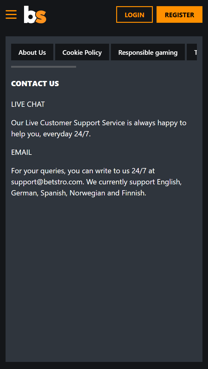 Betstro kundsupport