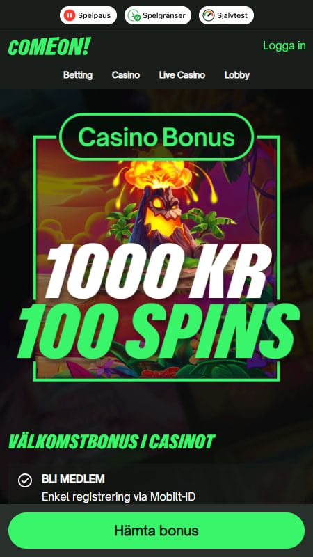 ComeOn free spins bonusar