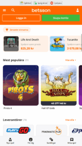 Kasinospel hos Betsson