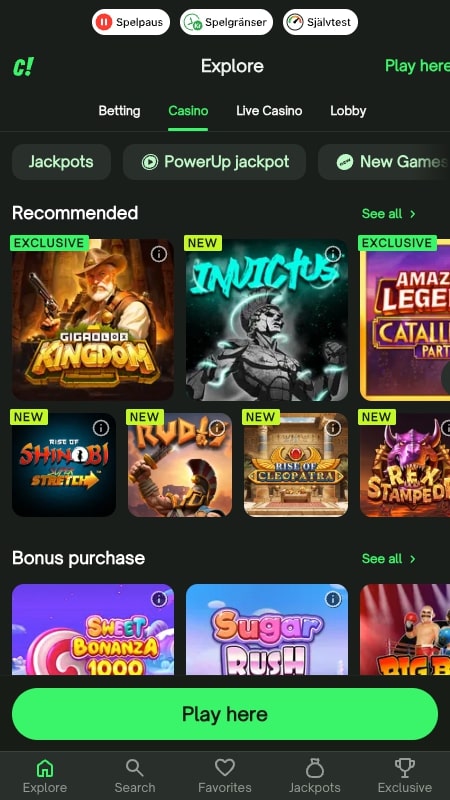 ComeOn – Skattefritt casino för svenska spelare