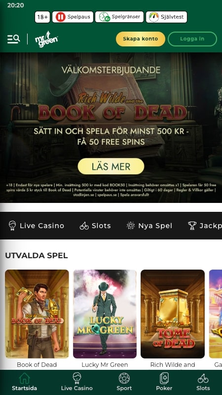 Mr Green – Skattefritt casino för svenska spelare