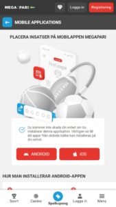 Megapari-spel från din mobil